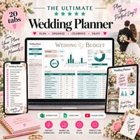 Wedding Planner Spreadsheet - Budget, Guests, Seating, Vendors & More